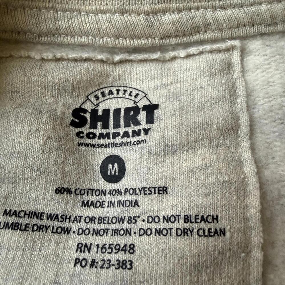 Seattle Washington Graphic Crewneck Sweatshirt Oatmeal Seattle Shirt Co Size M - Picture 3 of 6